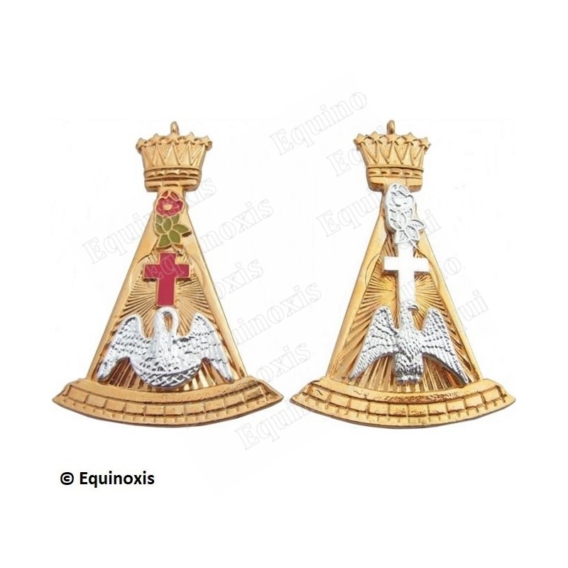 Bijou maçonnique de grade – REAA – 18ème degré – Chevalier Rose-Croix – Emaillé