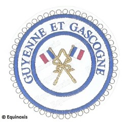 Badge / Macaron GLNF – Petite tenue provinciale – Passé Grand Porte-Etendard – Guyenne et Gascogne – Brodé machine