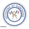 Badge / Macaron GLNF – Petite tenue provinciale – Passé Grand Porte-Etendard – Guyenne et Gascogne – Brodé machine