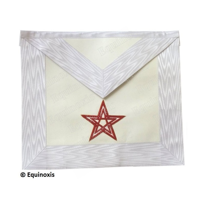 Fake-leather Masonic apron – Scottish Rite (AASR) – 28th degree – Hand embroidery