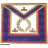 Tablier maçonnique en cuir – La Marque – Officier national d'Honneur – Brodé machine