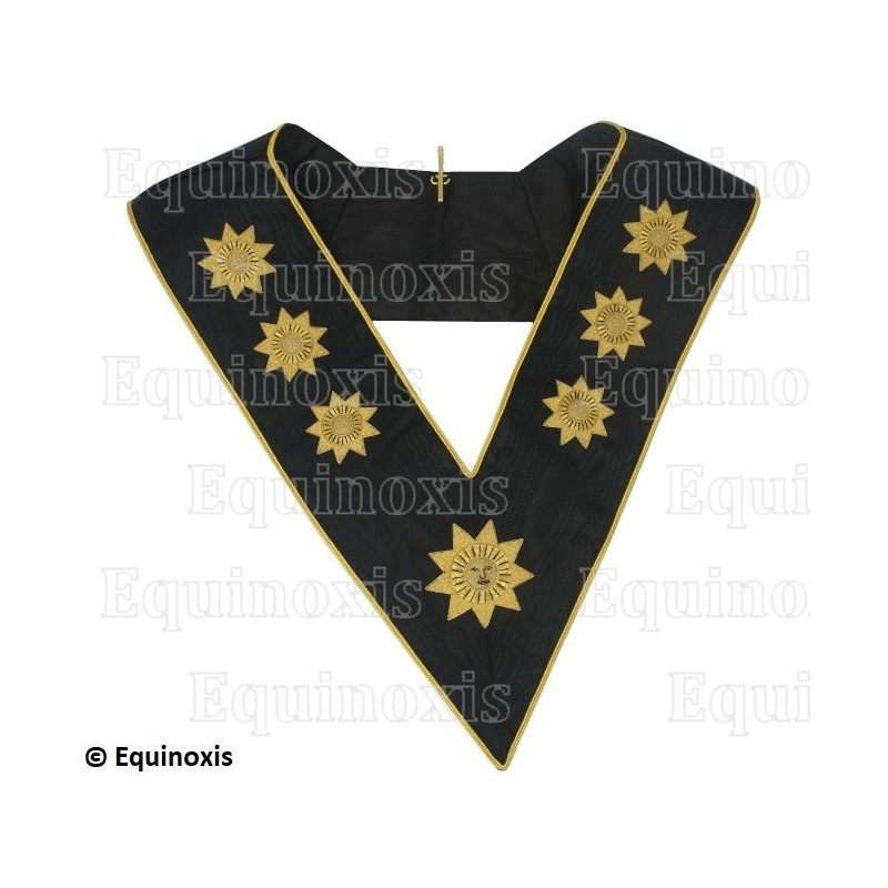 Sautoir maçonnique moiré – Grand Ordre Egyptien (GOE) du GODF – Illustre Chevalier de la Toison d'Or (ICTO) – Brodé main