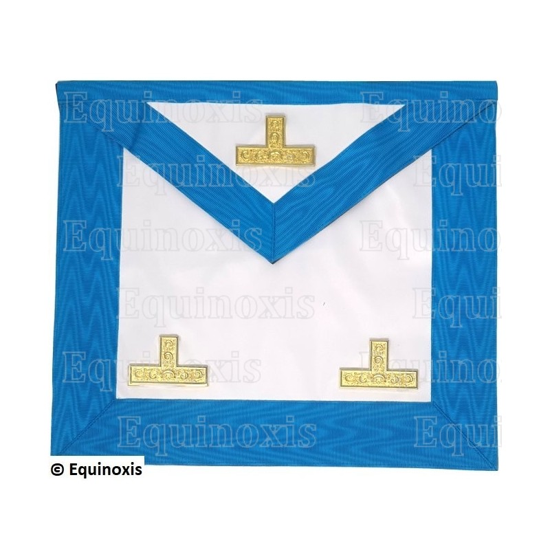 Tablier maçonnique en simili-cuir – Rite Français Groussier – Vénérable Maître – Taus métalliques