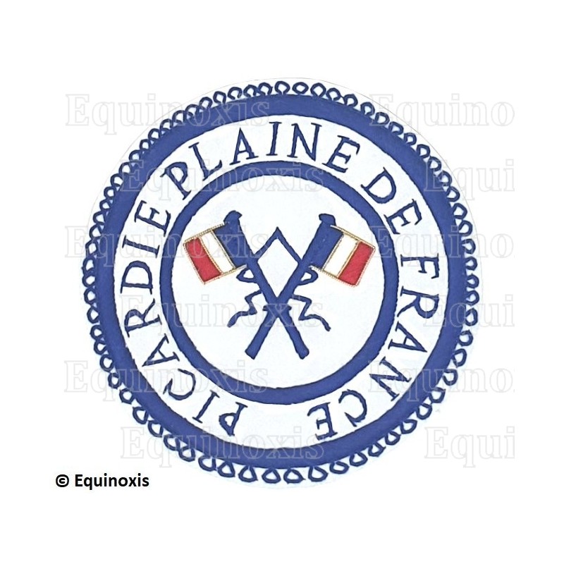 Badge / Macaron GLNF – Petite tenue provinciale – Passé Grand Porte-Etendard – Picardie – Plaine de France – Brodé main