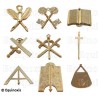 Bijoux maçonniques d'officiers – Set complet de 9 bijoux REAA / RF