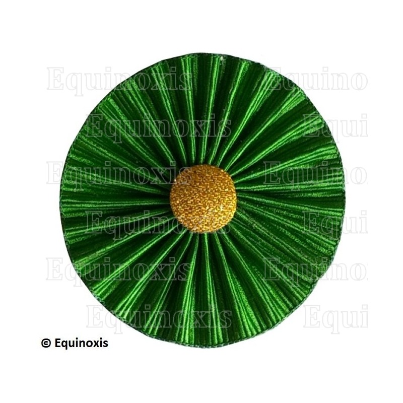 Cocarde verte à bouton doré