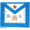 Tablier maçonnique en cuir – Rite Français Groussier – Maître – Equerre et compas + Acacia + MB