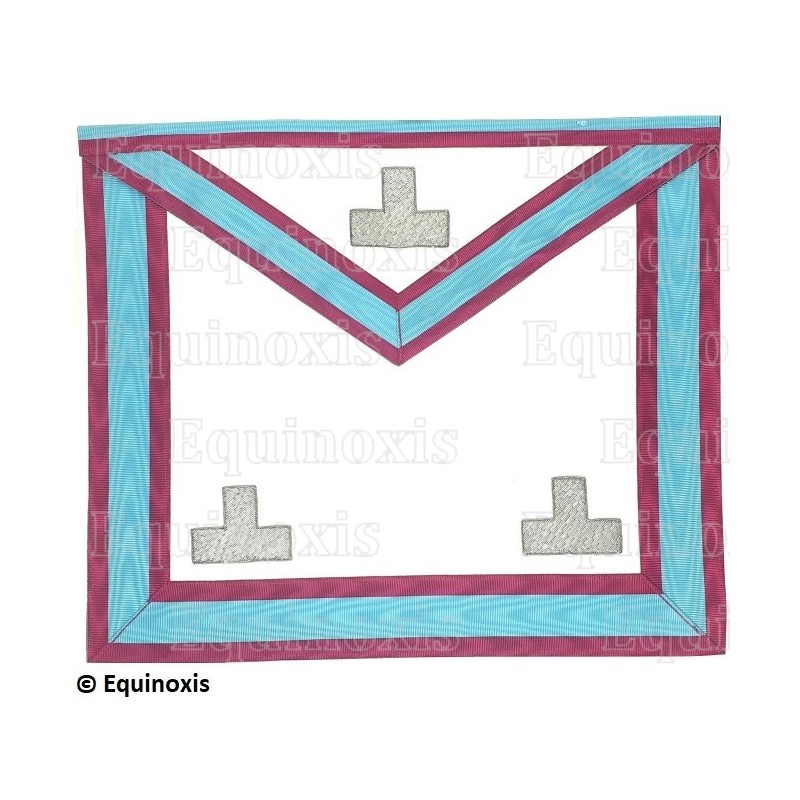 Tablier maçonnique en simili-cuir – La Marque – Couleur française – Vénérable Maître