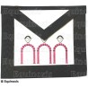 Tablier maçonnique en faux cuir – REAA – 10ème degré – Brodé machine