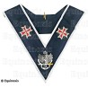Sautoir maçonnique moiré – REAA – 30ème degré – Très Eminent Commandeur – Croix templières et aigle bicéphale – Brodé main