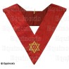 Sautoir maçonnique moiré – Rite Ecossais Primitif – Vénérable Maître – Hexagramme + lettre G – Brodé main