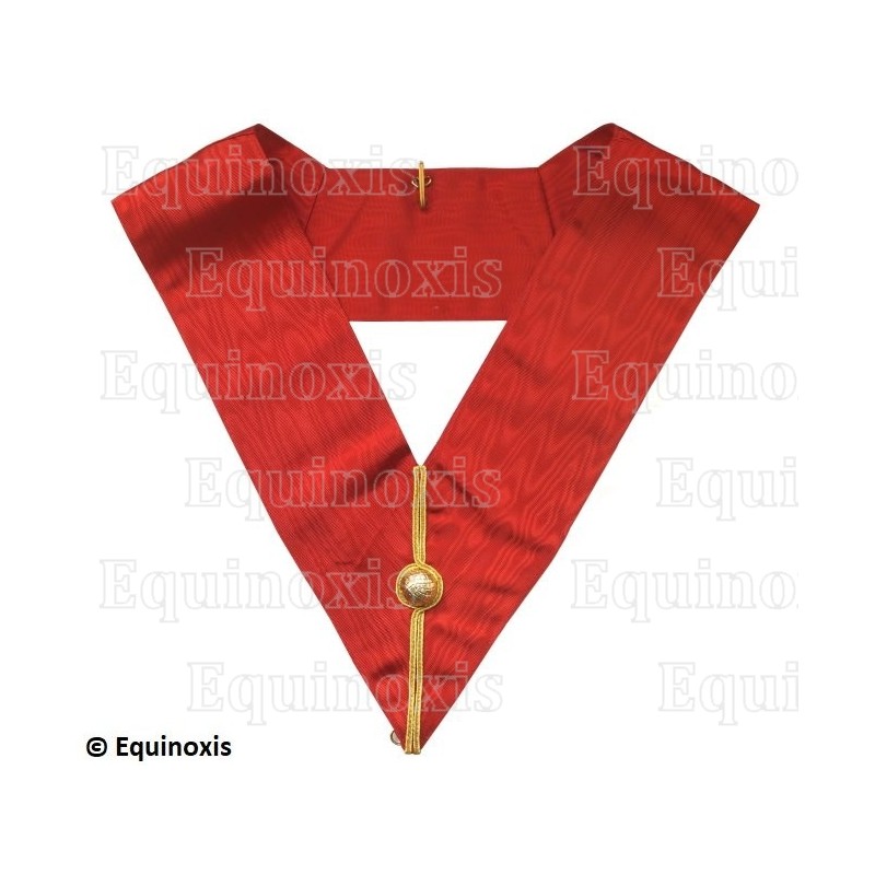 Sautoir maçonnique moiré – Rite Ecossais Primitif – Officier avec bossoir doré