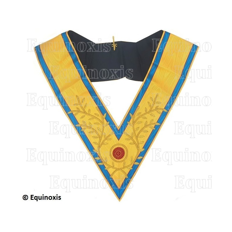Sautoir maçonnique moiré – Droit Humain – Conseiller National – Brodé main
