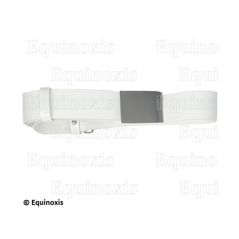 Ceinture maçonnique blanche – RER – CBCS – Boucle argentée