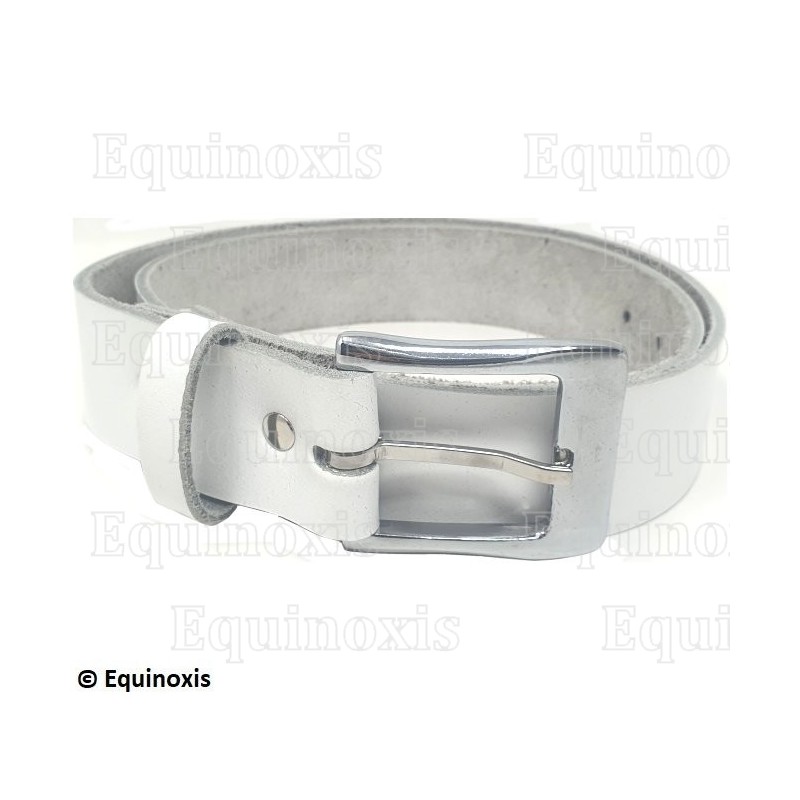 Ceinture maçonnique en cuir – Blanche