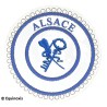 Badge / Macaron GLNF – Petite tenue provinciale – Grand Archiviste – Alsace – Brodé machine