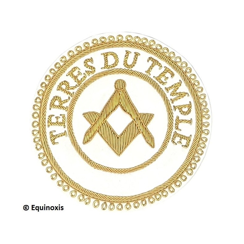 Badge / Macaron GLNF – Grande tenue provinciale – Assistant Grand Maître Provincial – Terres du Temple – Brodé main