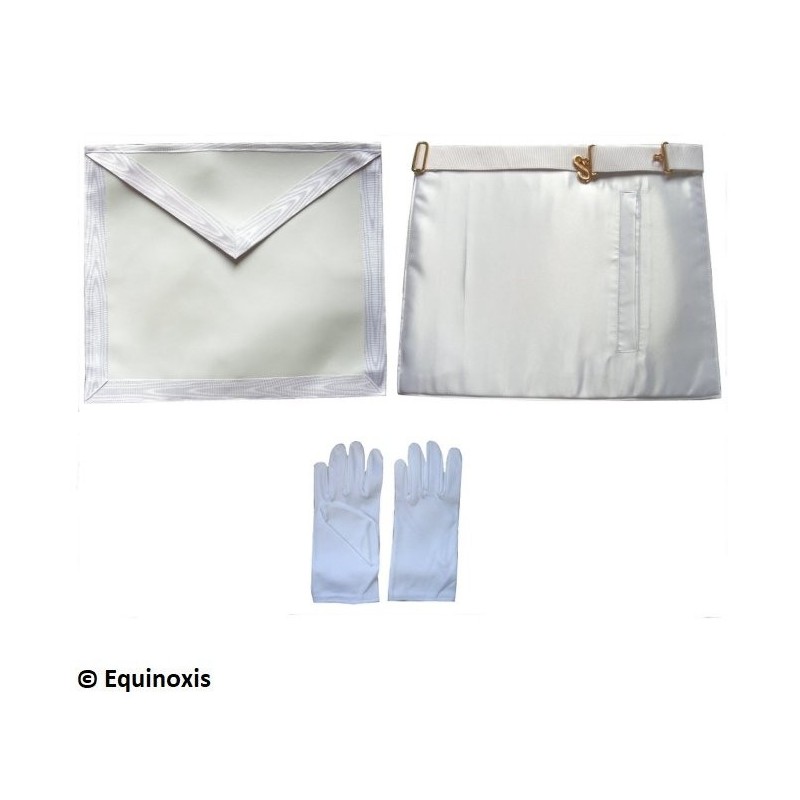 Ensemble Apprenti / Compagnon – Tablier faux cuir 30 cm x 35 cm + 1 paire de gants blancs