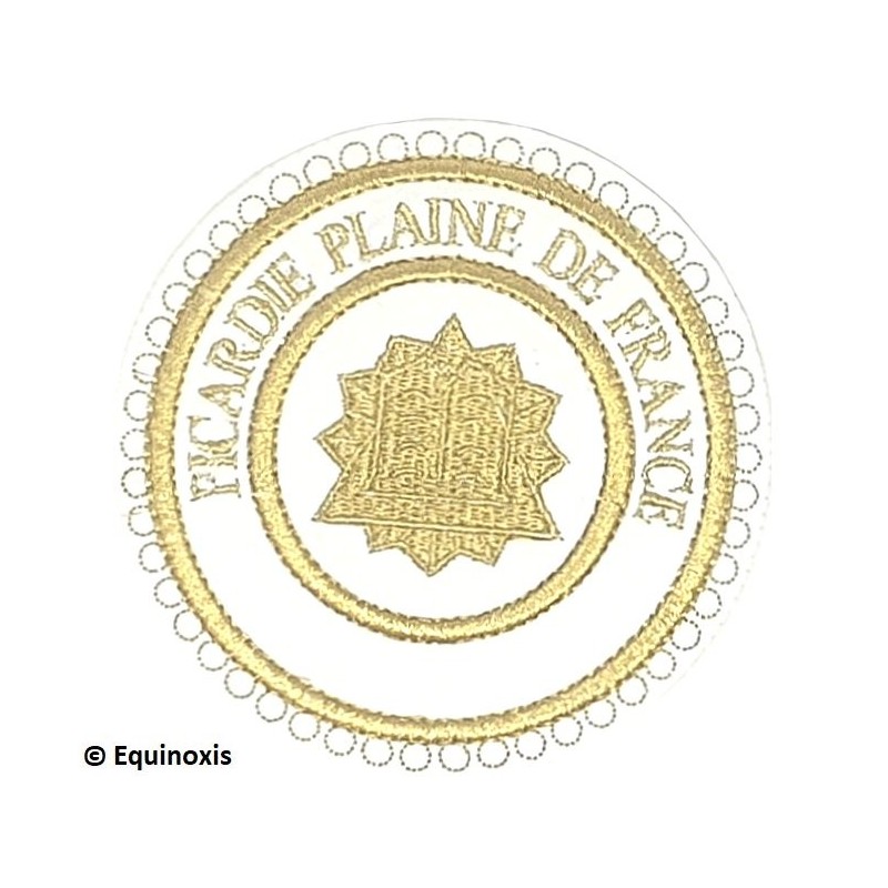 Badge / Macaron GLNF – Grande tenue provinciale – Grand Hospitalier – Picardie Plaine de France – Brodé machine