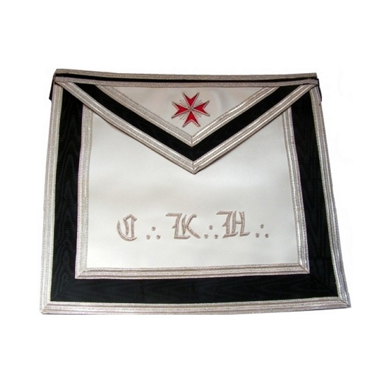 Tablier maçonnique en simili-cuir – REAA – 30ème degré – Chevalier Kadosch – CKH