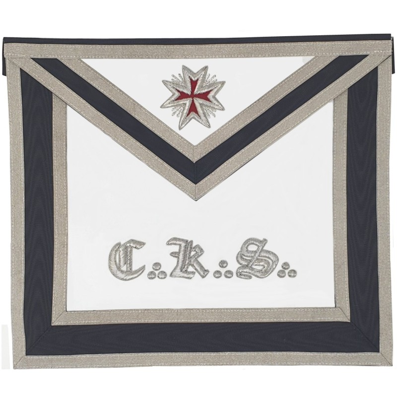 Tablier maçonnique en simili-cuir – REAA – 30ème degré – Chevalier Kadosch – CKS
