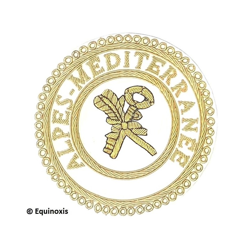 Badge / Macaron GLNF – Grande tenue provinciale – Grand Archiviste –  Alpes-Méditerranée – Brodé main