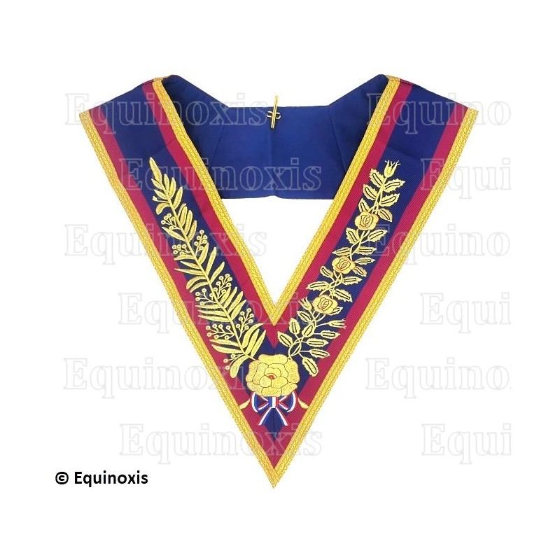 Sautoir maçonnique moiré – La Marque – Officier national actif – Brodé machine