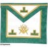 Tablier maçonnique en faux cuir – Rite de Cerneau – Passé Maître – Acacia et équerre-et-compas – Brodé main