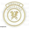 Badge / Macaron GLNF – Grande tenue provinciale – Député Grand Secrétaire – Aquitaine – Brodé machine