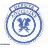 Badge / Macaron GLNF – Petite tenue provinciale – Député Grand Secrétaire – Aquitaine – Brodé machine