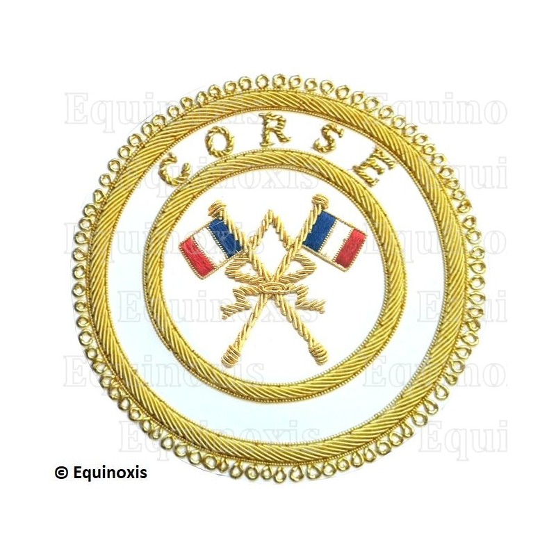 Badge / Macaron GLNF – Grande tenue provinciale – Passé Grand Porte-Etendard – Corse – Brodé main