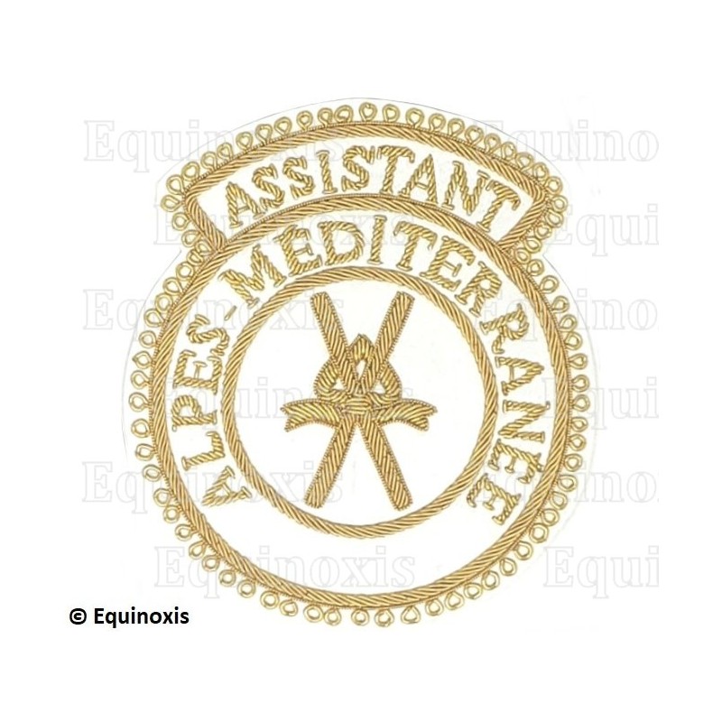 Badge / Macaron GLNF – Grande tenue provinciale – Assistant Grand Directeur des Cérémonies – Alpes-Méditerranée – Brodé machine