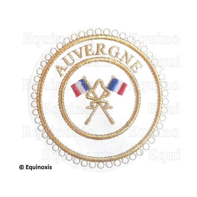 Badge / Macaron GLNF – Grande tenue provinciale – Passé Grand Porte-Etendard – Auvergne – Brodé machine