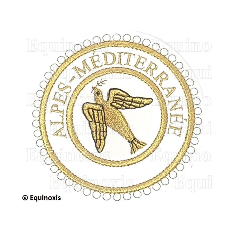 Badge / Macaron GLNF – Grande tenue provinciale – Grand Expert – Alpes-Méditerranée – Brodé machine
