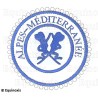 Badge / Macaron GLNF – Petite tenue provinciale – Grand Secrétaire – Alpes-Méditerranée – Brodé machine
