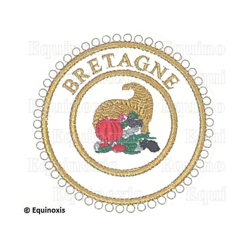 Badge / Macaron GLNF – Grande tenue provinciale – Grand Intendant – Bretagne – Brodé machine