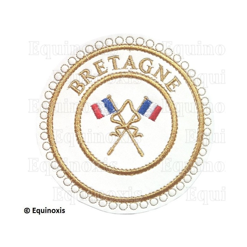 Badge / Macaron GLNF – Grande tenue provinciale – Passé Grand Porte-Etendard – Bretagne – Brodé machine