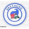Badge / Macaron GLNF – Petite tenue provinciale – Grand Intendant – Bretagne – Bleu – Brodé machine