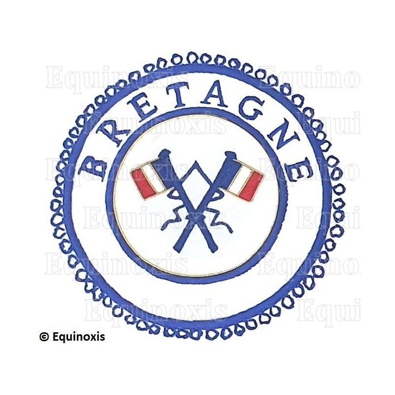 Badge / Macaron GLNF – Petite tenue provinciale – Passé Grand Porte-Etendard – Bretagne – Brodé main