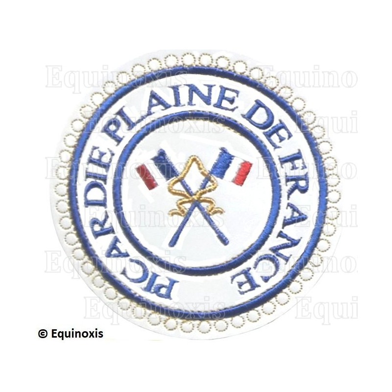 Badge / Macaron GLNF – Petite tenue provinciale – Passé Grand Porte-Etendard – Picardie - Plaine de France – Brodé machine