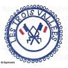 Badge / Macaron GLNF – Petite tenue provinciale – Passé Grand Porte-Etendard – Les Trois Vallées – Brodé main