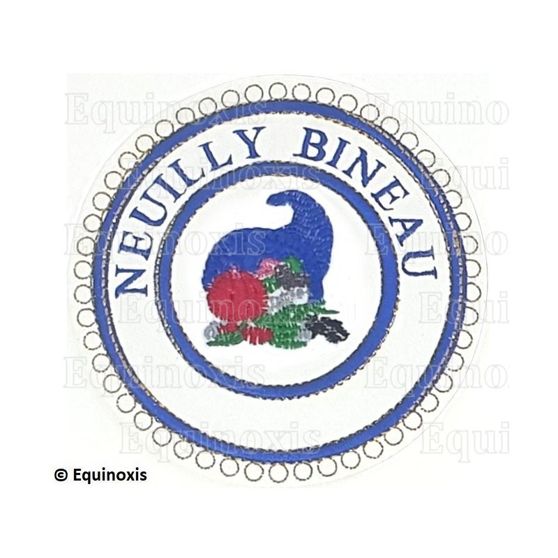 Badge / Macaron GLNF – Petite tenue provinciale – Grand Intendant – Neuilly Bineau – Brodé machine – Bleu