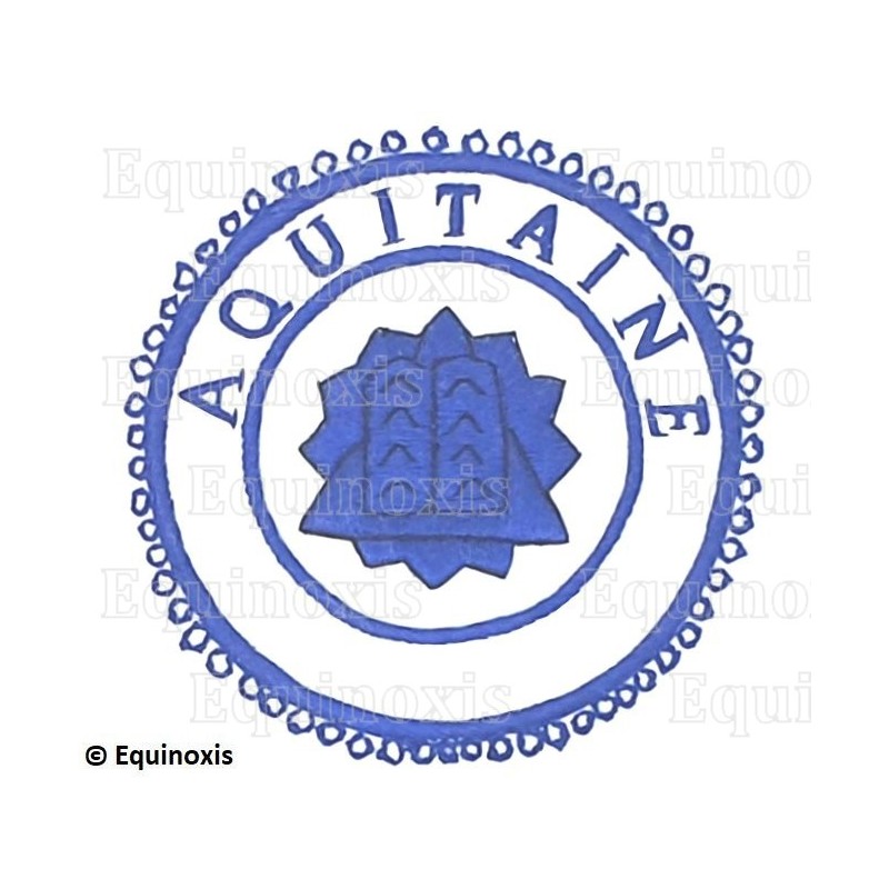 Badge / Macaron GLNF – Petite tenue provinciale – Grand Hospitalier – Aquitaine – Brodé main