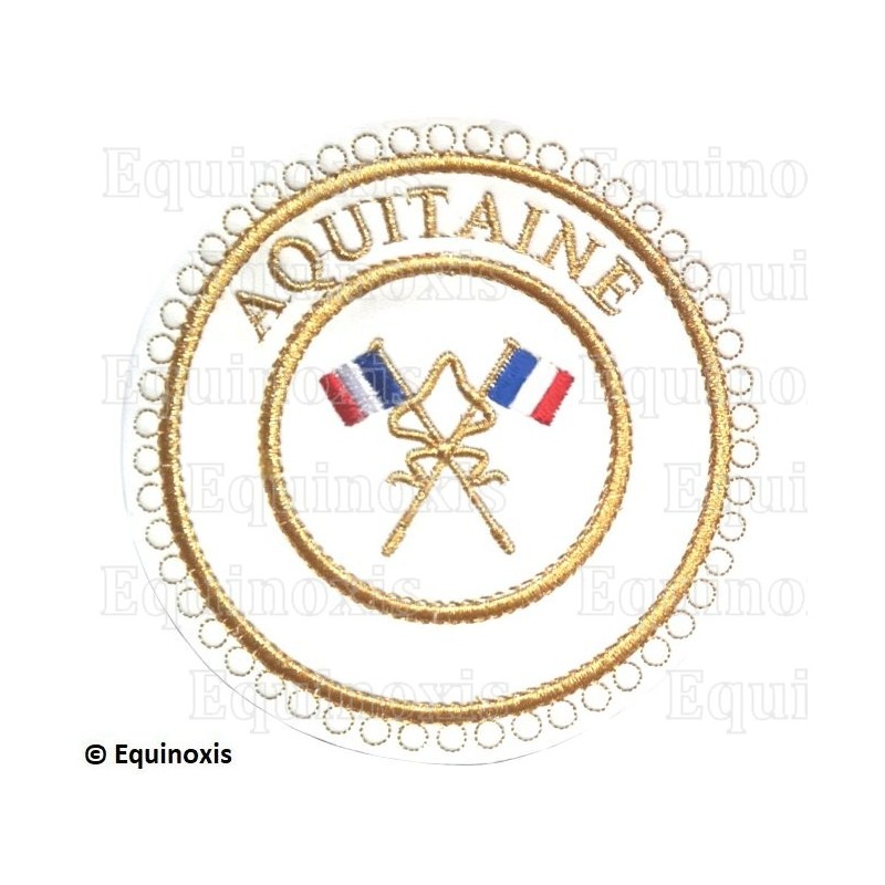 Badge / Macaron GLNF – Grande tenue provinciale – Passé Grand Porte-Etendard – Aquitaine – Brodé machine
