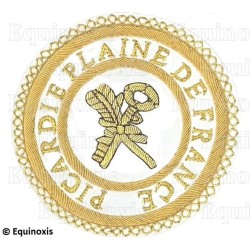 Badge / Macaron GLNF – Grande tenue provinciale – Grand Archiviste – Picardie - Plaine de France – Brodé main
