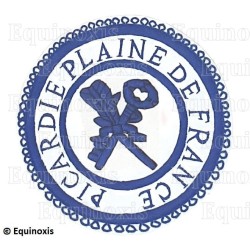 Badge / Macaron GLNF – Petite tenue provinciale – Grand Archiviste – Picardie - Plaine de France – Brodé main