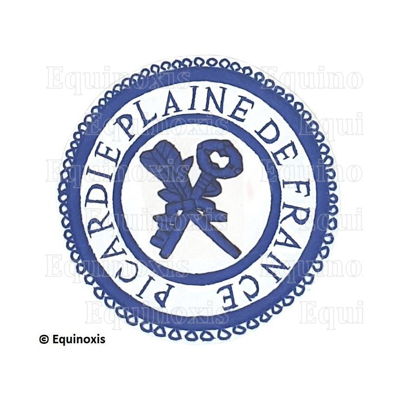 Badge / Macaron GLNF – Petite tenue provinciale – Grand Archiviste – Picardie - Plaine de France – Brodé main