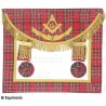 Tablier maçonnique en cuir – Rite Standard d'Ecosse – Maître – Brodé main