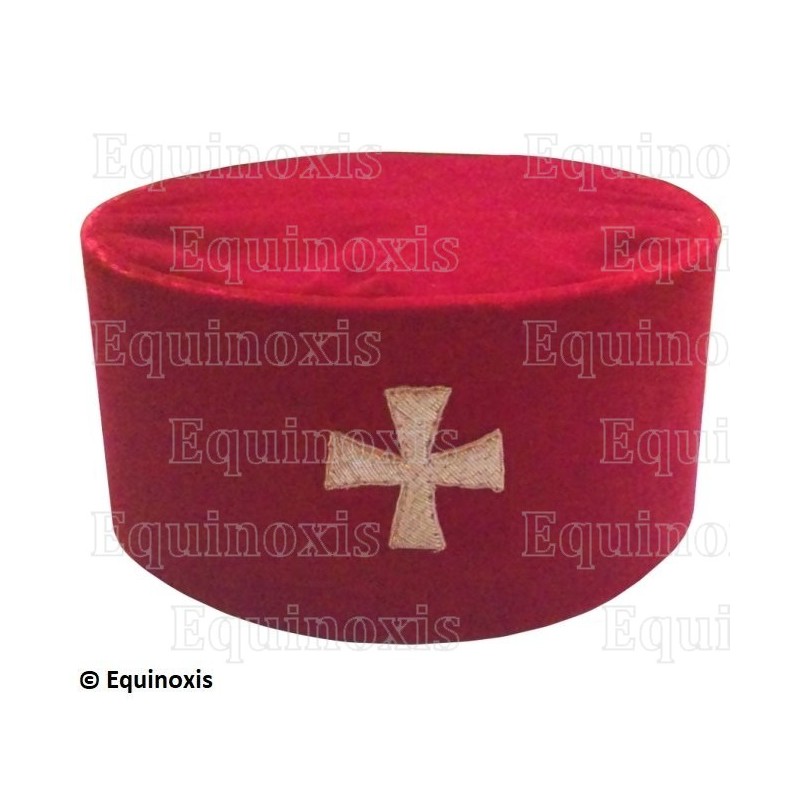 Toque maçonnique – Knights Templar (KT) – Toque du Temple – Taille 70