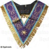 Sautoir maçonnique moiré – Memphis-Misraïm – Grand Maître – Etoile – Croix Ankh – Aigle – Brodé main